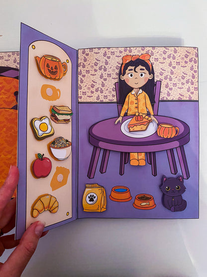 Oblékací panenka "čarodějka" s domečkem - DIY tvořivá sada k vytištění