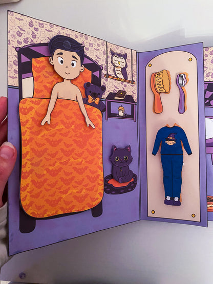 Oblékací kluk "čaroděj" s domečkem - DIY tvořivá sada k vytištění