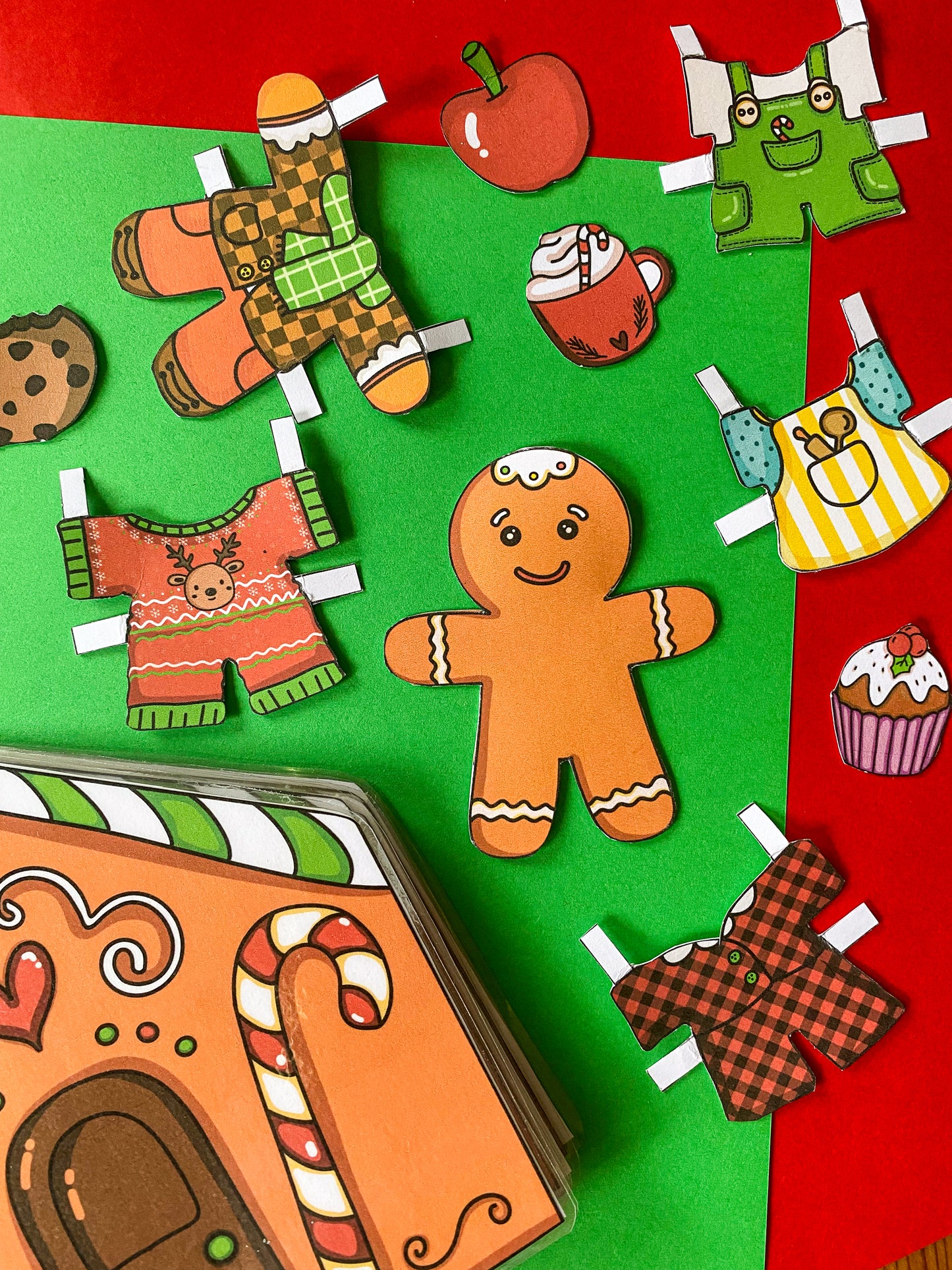 Oblékací "pan Perníček" s domečkem - vystřihovánka k vytištění