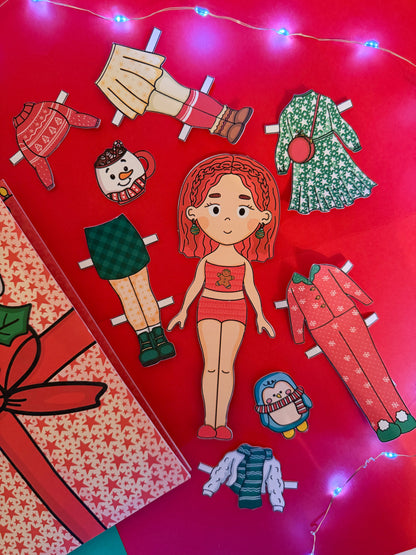 Oblékací panenka "Glorie" s ložnicí - vystřihovánka k vytištění