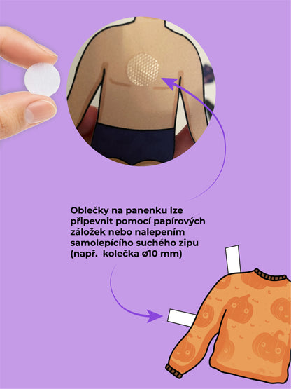 Oblékací kluk "čaroděj" s domečkem - DIY tvořivá sada k vytištění